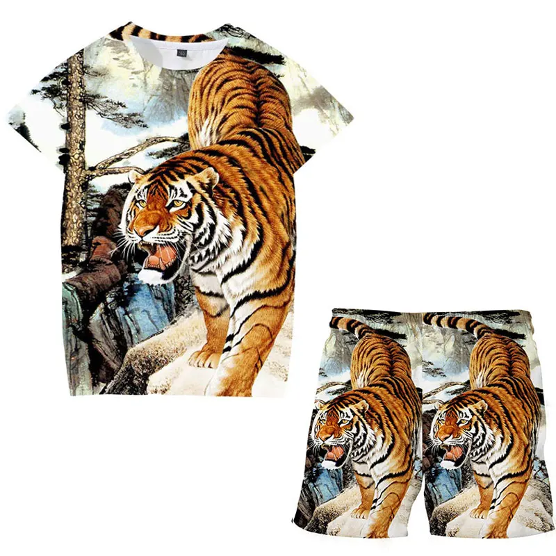 boy's Sets two-piece sportswear 3D print tiger black summer T-shirt shorts track suit girl casual trend round neck short sleeves
boy's Sets two-piece sportswear 3D print tiger black summer T-shirt shorts track suit girl casual trend round neck short sleeves