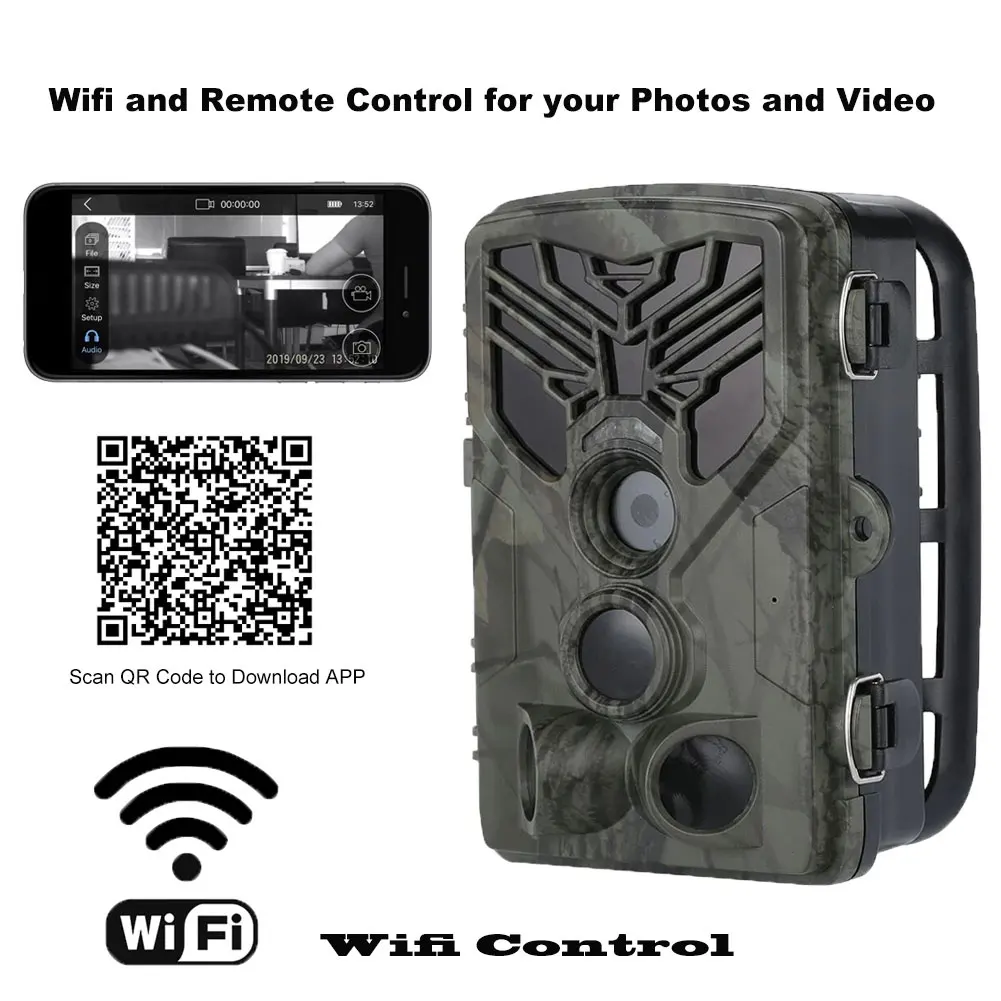 

Камера для охоты, WIFI-830, камера наблюдения s с Wi-Fi, 120 °, инфракрасная камера, фотоловушки, камера ночного видения для охоты