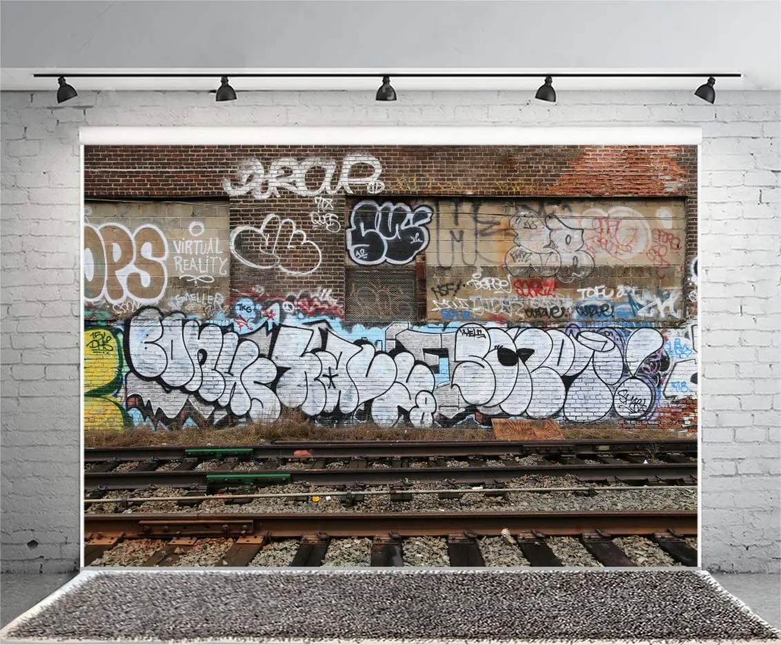 Urban Grafitti Art Wall Photography Backdrop For Pictures Railroad Track Street Spray Paint Brick Wall Background Hiphop Style
Urban Grafitti Art Wall Photography Backdrop For Pictures Railroad Track Street Spray Paint Brick Wall Background Hiphop Style