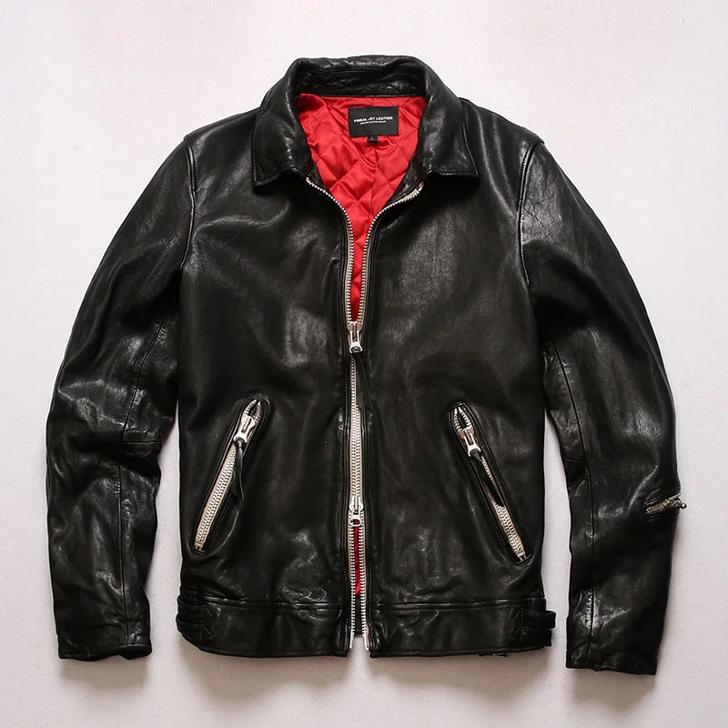 korea 2021 fashion vintage slim fit motorcycle leather jacket men sheepskin zipper biker jacket tight fit rider coat for male
korea 2021 fashion vintage slim fit motorcycle leather jacket men sheepskin zipper biker jacket tight fit rider coat for male