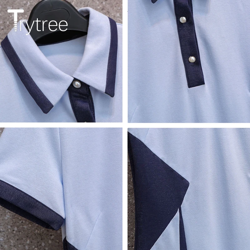 Trytree Summer Women Dress Casual Turn-down Collar Patchwork Colour Cotton Blended Elegant Office Lady Mini A-line Shirt Dress
Trytree Summer Women Dress Casual Turn-down Collar Patchwork Colour Cotton Blended Elegant Office Lady Mini A-line Shirt Dress