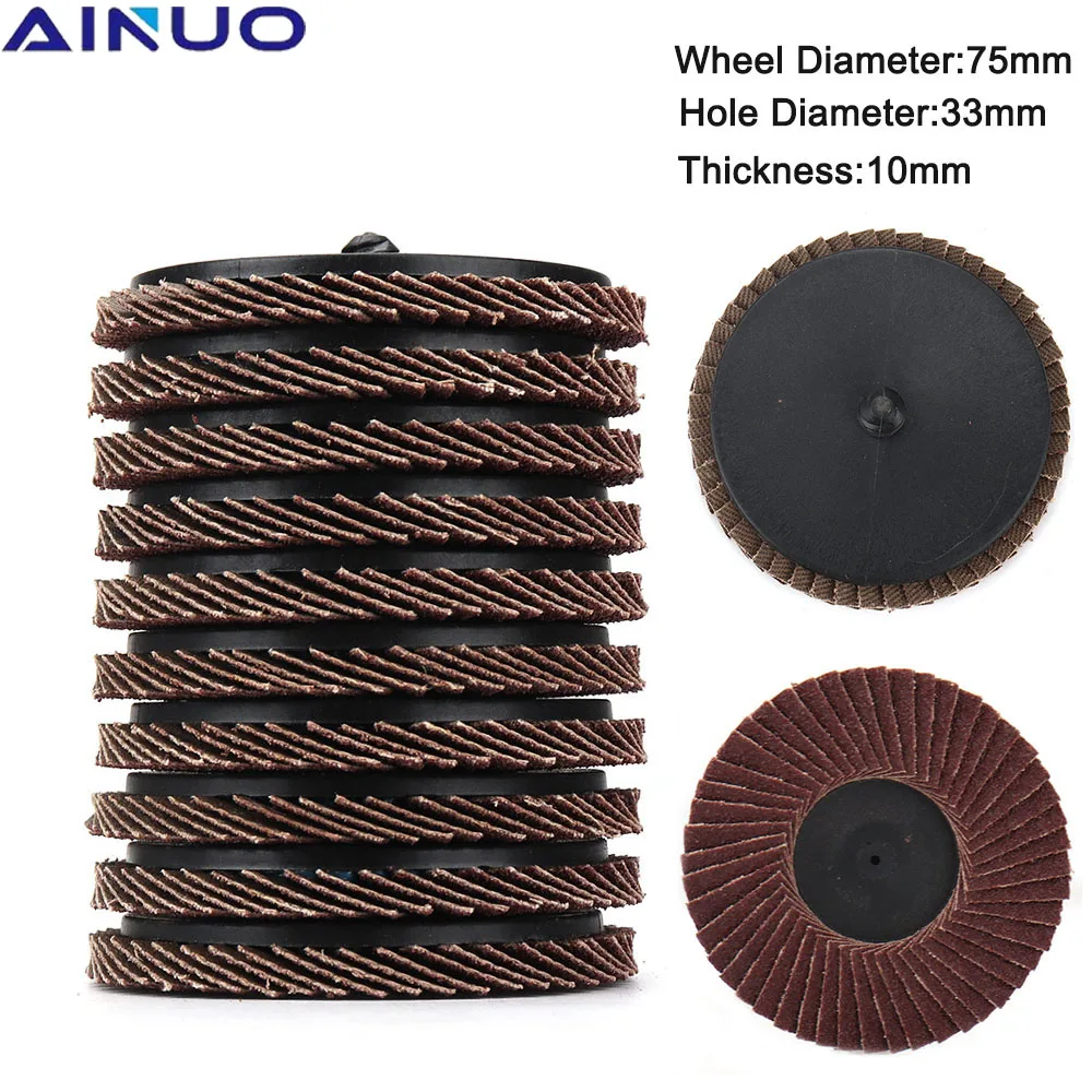 

75mm 3" Roll Lock Flap Disc Grinding Sanding Wheel High Density Zirconia Alumina 80 Grit Sander Paper Abrasive Tools
