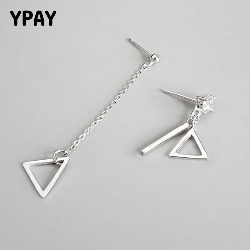 YPAY Simple Triangular Hollow Zircon Earrings for Women Pure 925 Sterling Silver Asymmetric Long Earring Fine Jewelry YME135
YPAY Simple Triangular Hollow Zircon Earrings for Women Pure 925 Sterling Silver Asymmetric Long Earring Fine Jewelry YME135