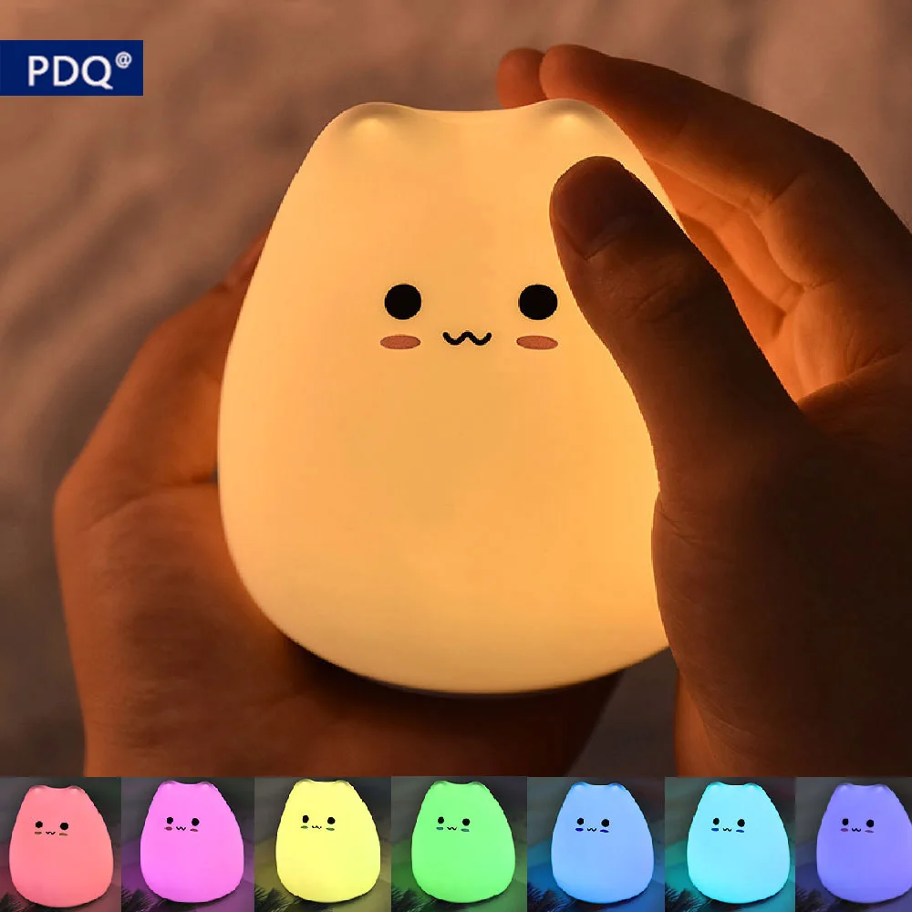 LED Night Lamp Touch Sensor Cat Silicone Animal Light Colorful Child Holiday Gift Sleepping Creative Bedroom Desktop Child Gift
LED Night Lamp Touch Sensor Cat Silicone Animal Light Colorful Child Holiday Gift Sleepping Creative Bedroom Desktop Child Gift