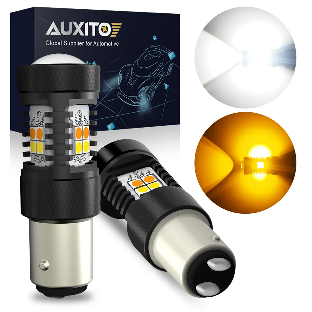 

AUXITO 1157 BAY15D LED Canbus Dual Color P21/5W LED Bulb White Yellow Switchback Turn Signal Parking Daytime Running Light DRL