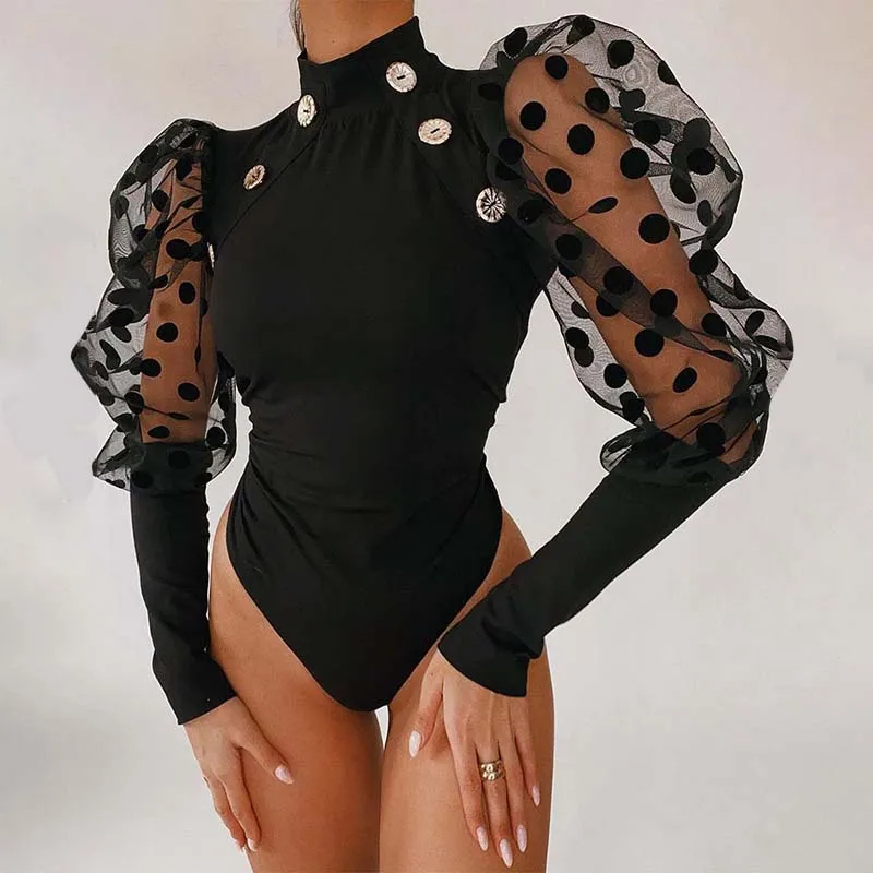 Pearl Mesh Puff Sleeve Bodysuit Tops Women 2021 Long Sleeve Bodycon Vintage Bodysuits Summer Autumn Elegant Sexy Body Top Female
Pearl Mesh Puff Sleeve Bodysuit Tops Women 2021 Long Sleeve Bodycon Vintage Bodysuits Summer Autumn Elegant Sexy Body Top Female