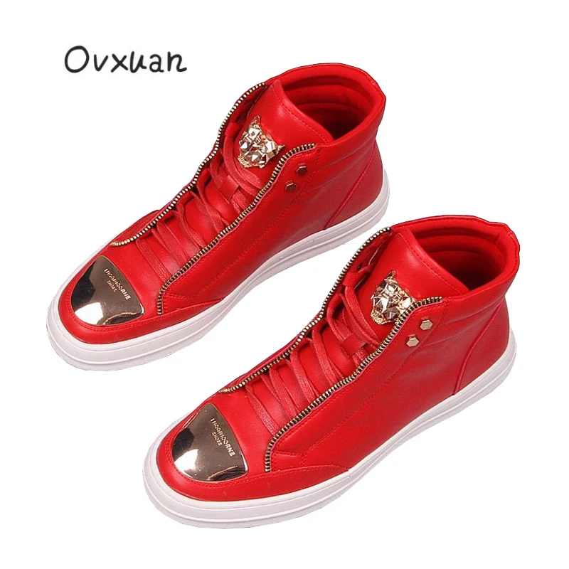 Модные мужские ботильоны OVXUAN 2020 модные роскошные брендовые кожаные ботинки
