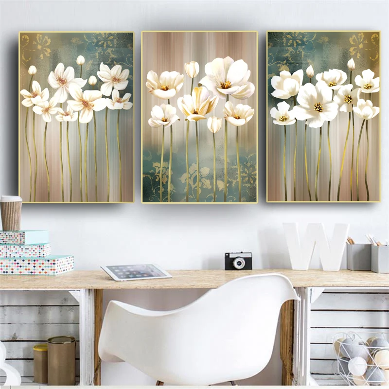 Nordic style white flowers painting on canvas modern retro art white flower wall pictures living room bedroom home decoration
Nordic style white flowers painting on canvas modern retro art white flower wall pictures living room bedroom home decoration