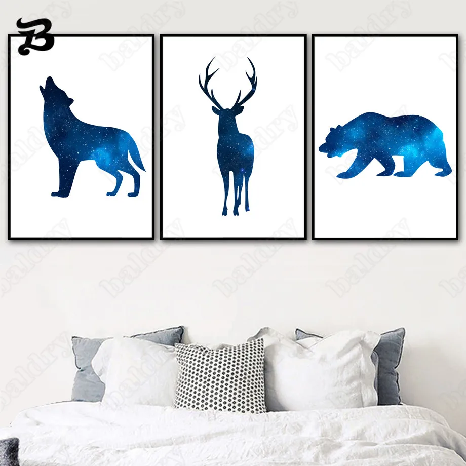 Canvas Painting for Living Room Abstract Blue Color Wolf Deer Bear Nordic Posters and Prints Wall Art Animals Home Wall Decor
Canvas Painting for Living Room Abstract Blue Color Wolf Deer Bear Nordic Posters and Prints Wall Art Animals Home Wall Decor