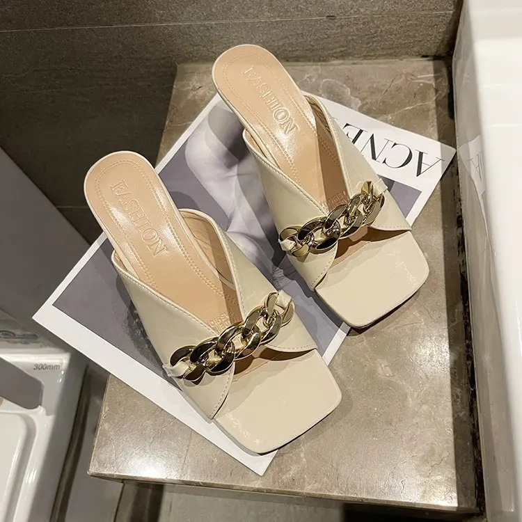 Shoes Women Slippers Casual Square Toe Lady Slides Heeled Mules Pantofle Med Soft Luxury Girl High Summer 2021 Block Pumps Rubb
Shoes Women Slippers Casual Square Toe Lady Slides Heeled Mules Pantofle Med Soft Luxury Girl High Summer 2021 Block Pumps Rubb