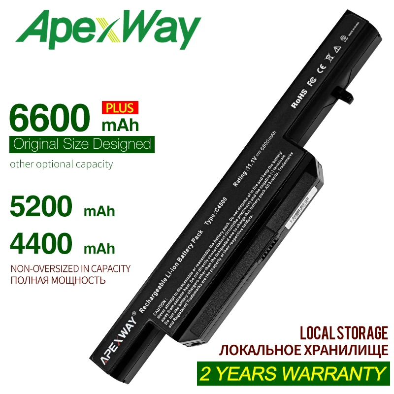 ApexWay 4400 мАч аккумулятор для CLEVO c4500bat 6 W150 W170HN C4100 B5130M C4500 C4500Q B4100M B4105 E510 A701