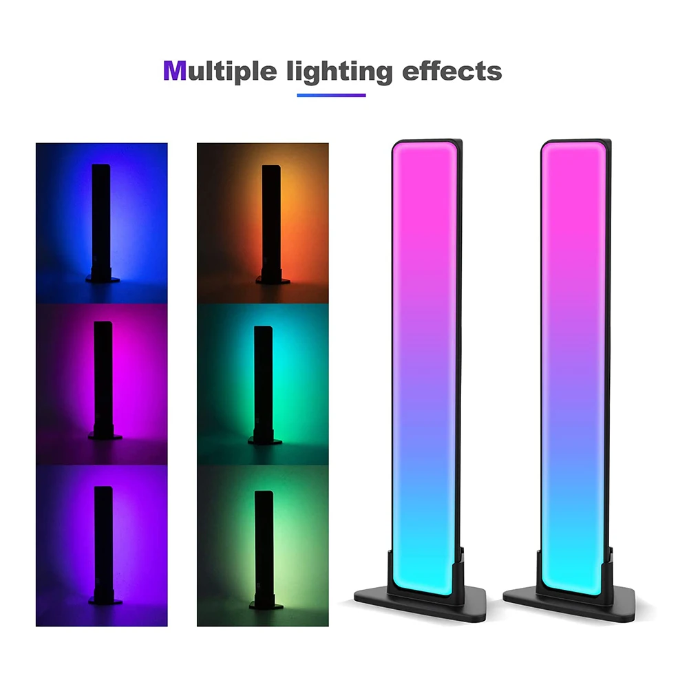 Светодиодная ленсветильник RGB 2 шт., управление через приложение, лампа в ритме, с голосовой активацией, подсветка для телевизора
Светодиодная ленсветильник RGB 2 шт., управление через приложение, лампа в ритме, с голосовой активацией, подсветка для телевизора