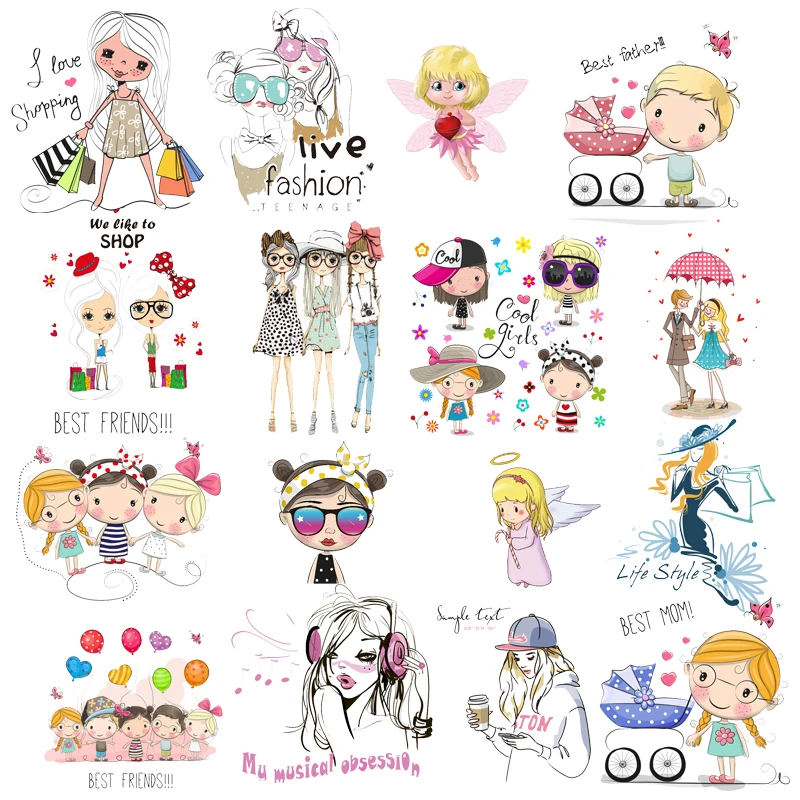 Fashion Girl Cute Boy Angel Iron-On Transfers Vynil Heat Transfer Ironing Stickers T-shirt Thermal DIY Patches for Clothing O
Fashion Girl Cute Boy Angel Iron-On Transfers Vynil Heat Transfer Ironing Stickers T-shirt Thermal DIY Patches for Clothing O