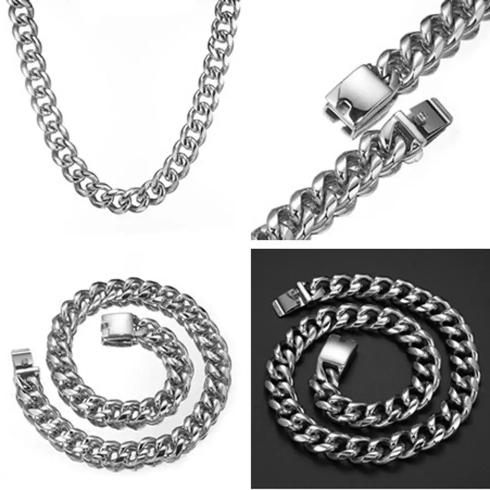 15mm Men's Stainless Steel Necklace Silver Color Curb Cuban Link Chain Necklace/Bracelet Male Collar Fashion Jewelry 7-36"
15mm Men's Stainless Steel Necklace Silver Color Curb Cuban Link Chain Necklace/Bracelet Male Collar Fashion Jewelry 7-36"