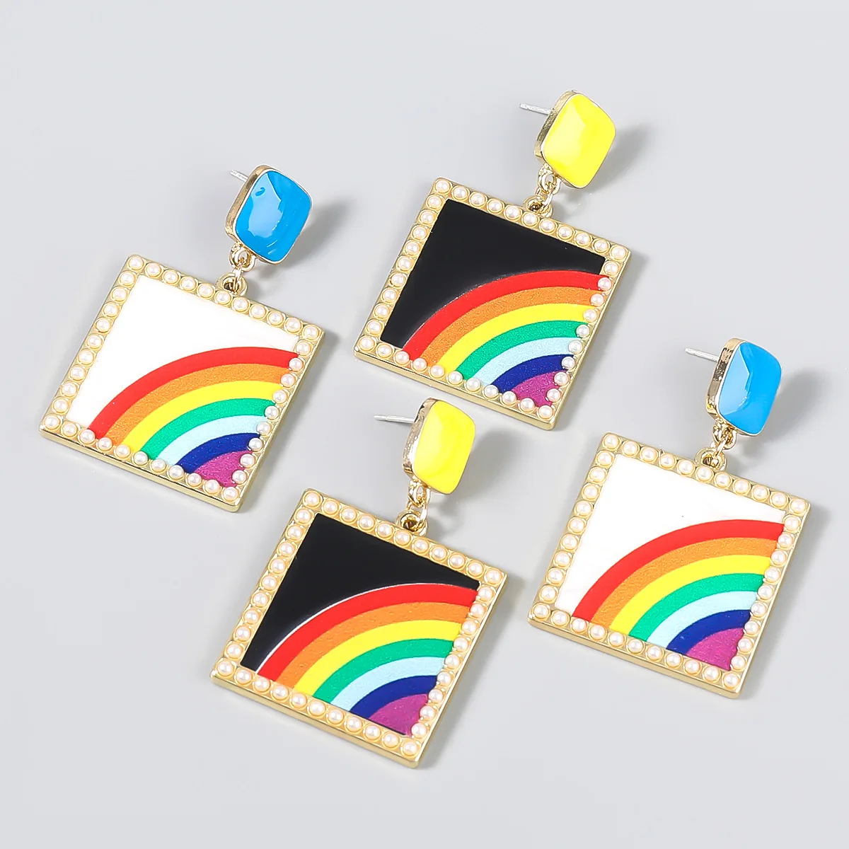 Boho Pearl Spray Painted Square Rainbow Earrings for Women Fashion Design Party Statement Jewelry Accessories Gift Pendientes
Boho Pearl Spray Painted Square Rainbow Earrings for Women Fashion Design Party Statement Jewelry Accessories Gift Pendientes