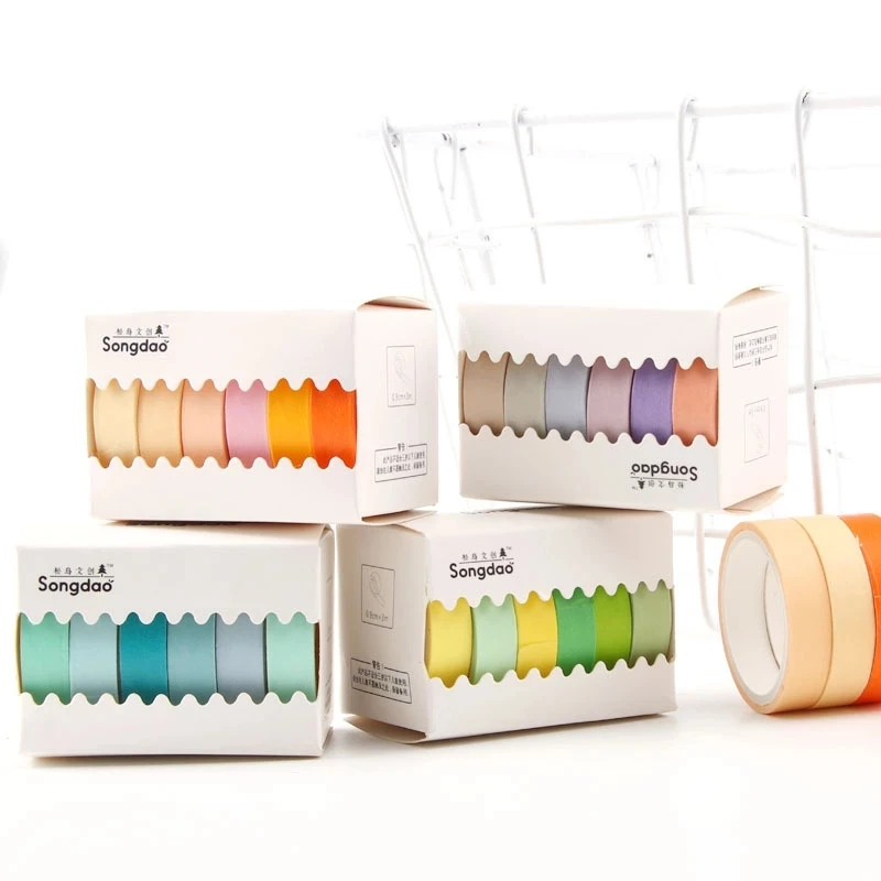 6pcs/lot Simple Pure and Paper Tape Set Makaron Candy Washi Tape Set Stationery Paper Craft Scrapbooking
6pcs/lot Simple Pure and Paper Tape Set Makaron Candy Washi Tape Set Stationery Paper Craft Scrapbooking