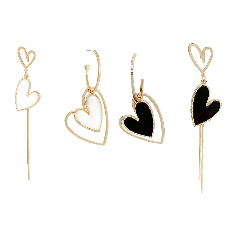 Korean Asymmetric Love Drop Earrings Black And White Long Tassel Dangle Earrings Girls Personality Party Accessories
Korean Asymmetric Love Drop Earrings Black And White Long Tassel Dangle Earrings Girls Personality Party Accessories