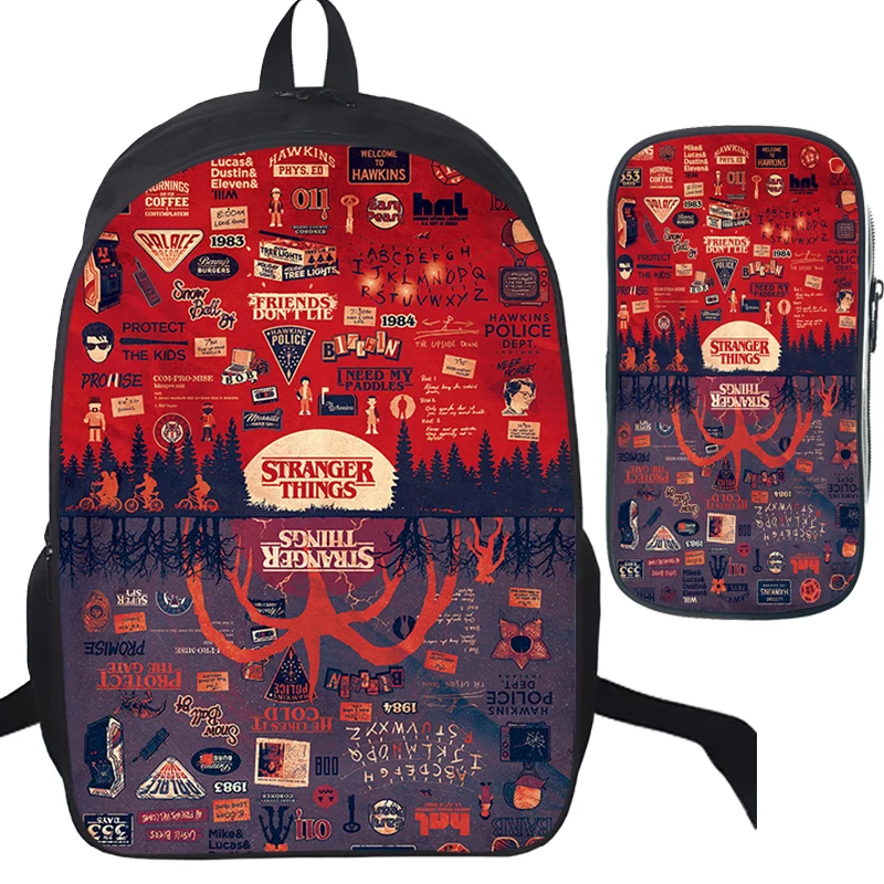 Stranger Things backpack back to School bag Laptop Backpack Children Boys Girl Daily Bags 2pcs/set 16inch Backpack pencil Case
Stranger Things backpack back to School bag Laptop Backpack Children Boys Girl Daily Bags 2pcs/set 16inch Backpack pencil Case