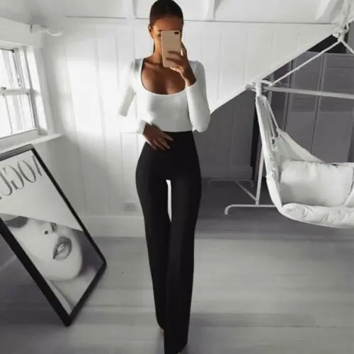 Hirigin Women Summer Solid Elegant Ladies Solid Palazzo Flared Wide Killer Legs Pants High Waist Career Long Trousers S-XL
Hirigin Women Summer Solid Elegant Ladies Solid Palazzo Flared Wide Killer Legs Pants High Waist Career Long Trousers S-XL