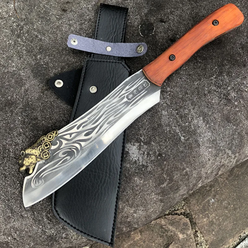9 Inch Wood Chop Knife Sharp Machete Hatchet Chopper Hunting Tourist Handmade Forged Longquan Kitchen Knife Copper Leopard Decor
9 Inch Wood Chop Knife Sharp Machete Hatchet Chopper Hunting Tourist Handmade Forged Longquan Kitchen Knife Copper Leopard Decor