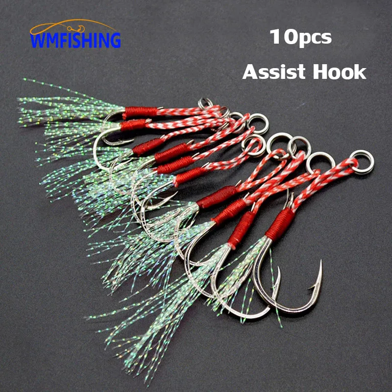 10pcs/Lot Slow Jigging Fishing Cast Jigs Assist Hook Barbed Single Jig Hooks Thread Feather Pesca High Carbon Steel Fishing Lure
10pcs/Lot Slow Jigging Fishing Cast Jigs Assist Hook Barbed Single Jig Hooks Thread Feather Pesca High Carbon Steel Fishing Lure