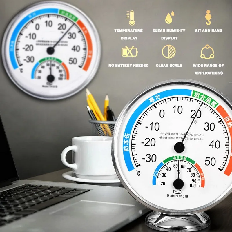 Wall Hanging Thermometer Dial Analog Hygrometer Temperature Gauge Stainless Steel Thermometer Meter Household Merchandises
Wall Hanging Thermometer Dial Analog Hygrometer Temperature Gauge Stainless Steel Thermometer Meter Household Merchandises