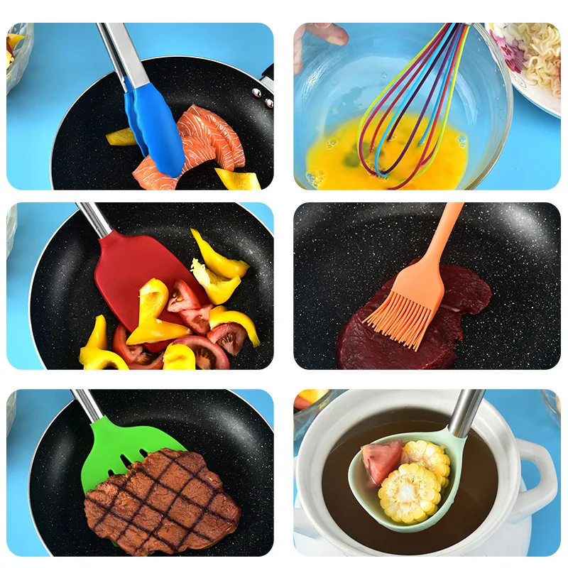 14pcs Hot Sale Silicone Kitchenware Color Home Cooking Spoon Shovel Set Baking Tools Silicone Shovel Kitchen Cooking Tool Sets
14pcs Hot Sale Silicone Kitchenware Color Home Cooking Spoon Shovel Set Baking Tools Silicone Shovel Kitchen Cooking Tool Sets