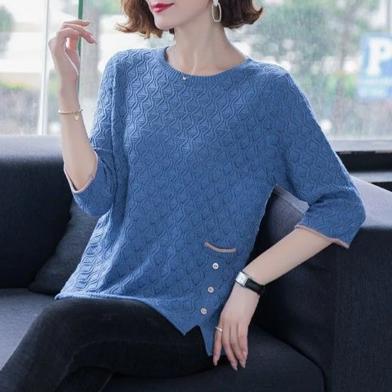 Three-quarter sleeve knit sweater women 2021 spring and autumn new loose sweater bottoming small sweater fashion western style
Three-quarter sleeve knit sweater women 2021 spring and autumn new loose sweater bottoming small sweater fashion western style
