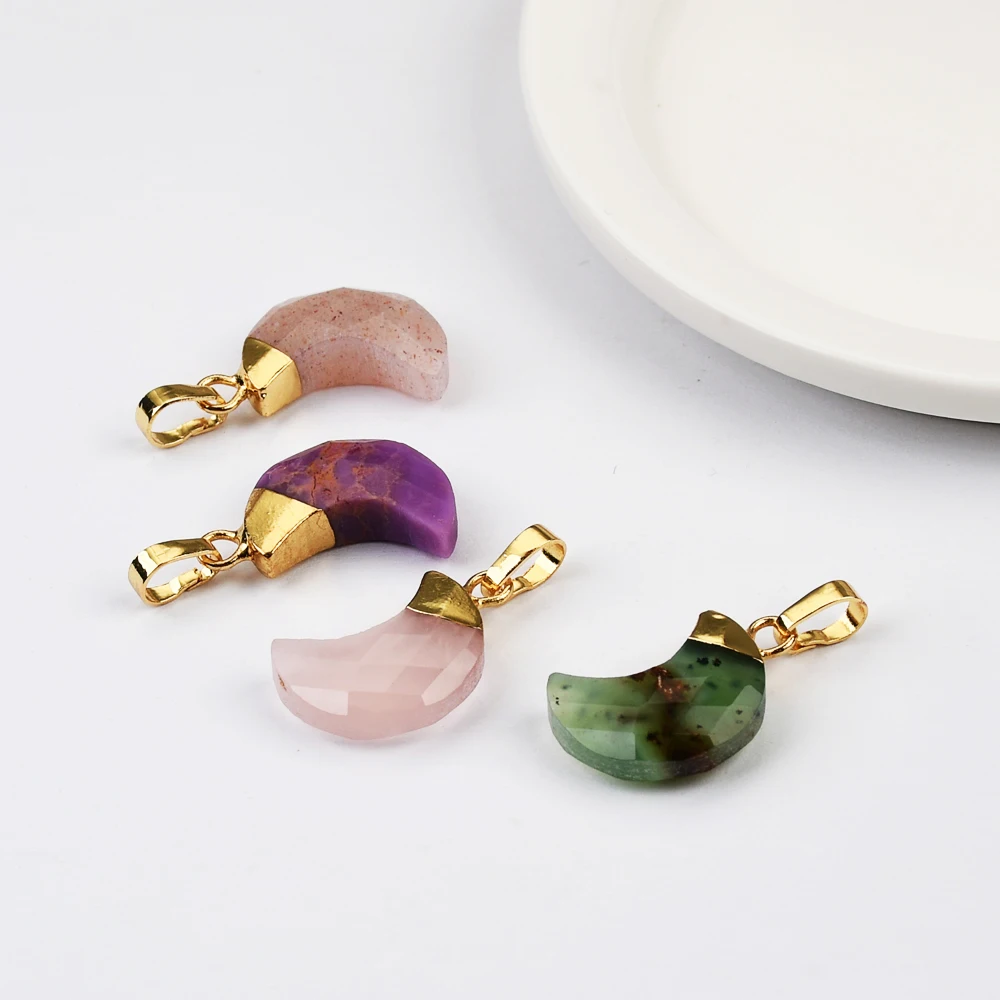 BOROSA 5PCS Mix Color Multi-kind Stone Gold Plated Moon Moonstone Faceted Pendant For Women's Earrings And Necklaces G2075
BOROSA 5PCS Mix Color Multi-kind Stone Gold Plated Moon Moonstone Faceted Pendant For Women's Earrings And Necklaces G2075