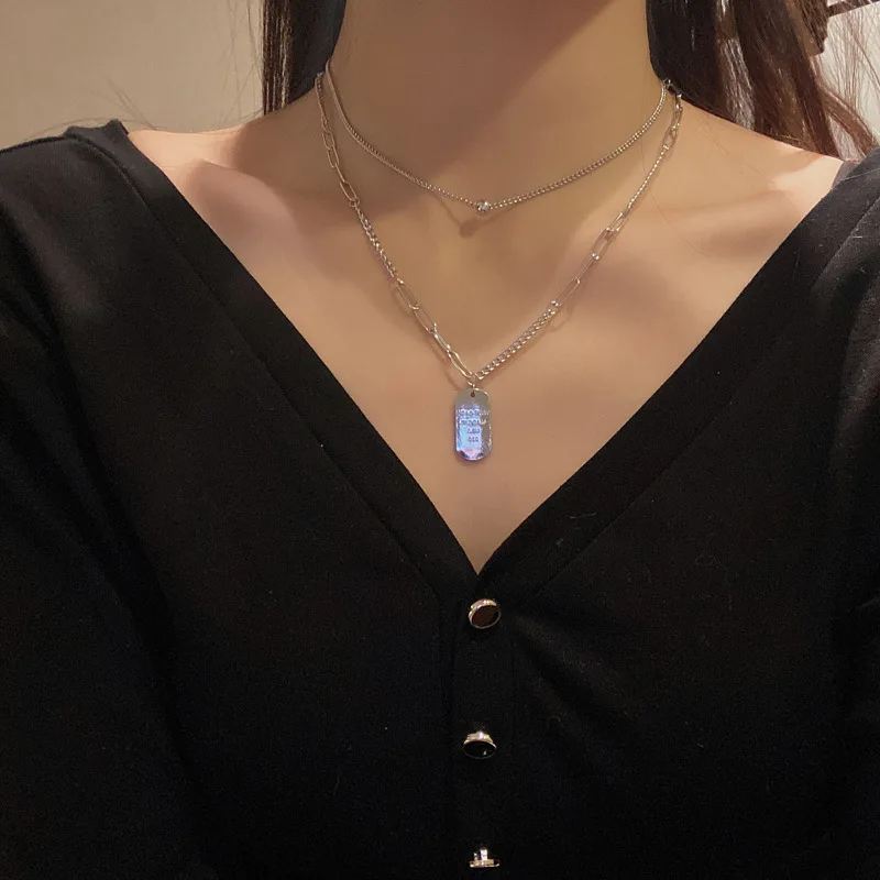 Retro Letter Tag Necklace Personality Double Hip Hop Trend Clavicle Chain Temperament Fashion Necklace
Retro Letter Tag Necklace Personality Double Hip Hop Trend Clavicle Chain Temperament Fashion Necklace