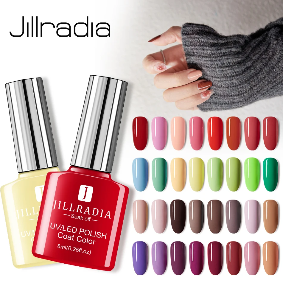 Jillradia 8 мл лак для ногтей все маникюра 60 цветов полуперманентный Гель стойкий