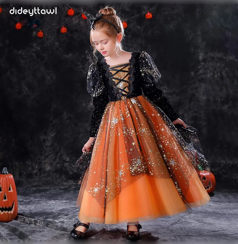 Halloween Long Sleeves Flower Girl Dresses 2021 Pumpkin Princess Dress Sparkly Glitter Kids Birthday Party Gown
Halloween Long Sleeves Flower Girl Dresses 2021 Pumpkin Princess Dress Sparkly Glitter Kids Birthday Party Gown