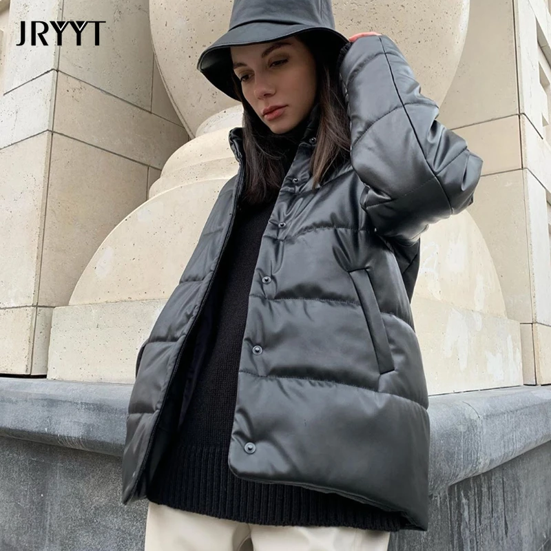 JRYYT Cotton Liner Winter Leather Jacket Women Casual Thickening Padded Parkas Womens Loose Warm Black Coats Female Windbreaker
JRYYT Cotton Liner Winter Leather Jacket Women Casual Thickening Padded Parkas Womens Loose Warm Black Coats Female Windbreaker