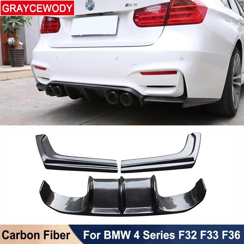 V Type Real Carbon Fiber Rear Bumper Lip Diffuser Car Body Styling For BMW 4 Series F32 F33 F36 Modified to M4 style 2014-2017
V Type Real Carbon Fiber Rear Bumper Lip Diffuser Car Body Styling For BMW 4 Series F32 F33 F36 Modified to M4 style 2014-2017