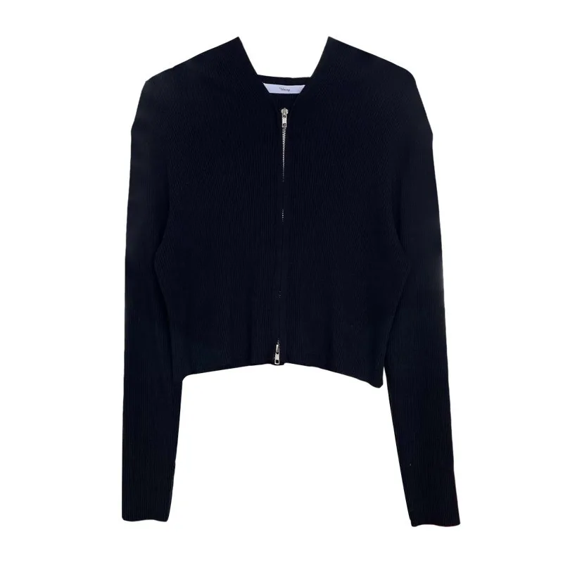 2021 Spring Fashion Long-sleeved Short Black Yellow Temperament Tight-fitting Hooded Zipper Knitted Small Jacket Women Cardigan
2021 Spring Fashion Long-sleeved Short Black Yellow Temperament Tight-fitting Hooded Zipper Knitted Small Jacket Women Cardigan