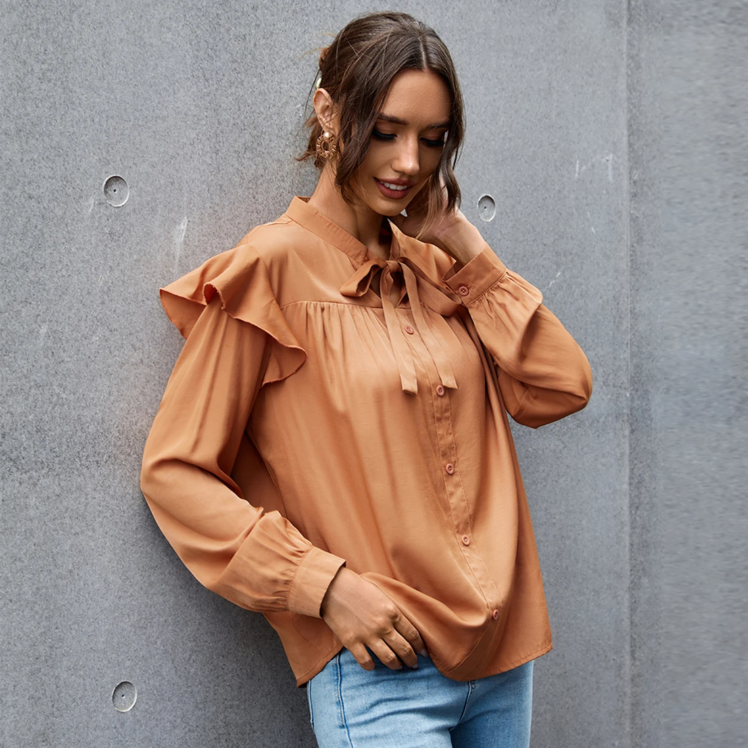 Fashion Clothes Women Long Sleeve Lace Up Top Solid Shirts Streetwear Casual Loose Pullover Blouse Holiday Tee Shirt Lounge Wear
Fashion Clothes Women Long Sleeve Lace Up Top Solid Shirts Streetwear Casual Loose Pullover Blouse Holiday Tee Shirt Lounge Wear