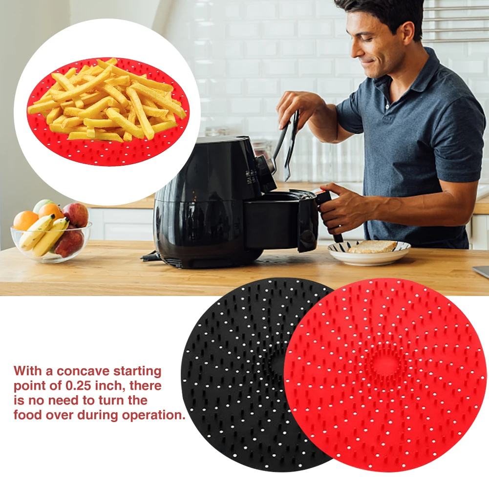 2pcs Reusable Silicone Anti-slip Baking Steamer Perforated Cooking Kitchen Tool Non-stick Air Fryer Liner Basket Mat Food Grade
2pcs Reusable Silicone Anti-slip Baking Steamer Perforated Cooking Kitchen Tool Non-stick Air Fryer Liner Basket Mat Food Grade