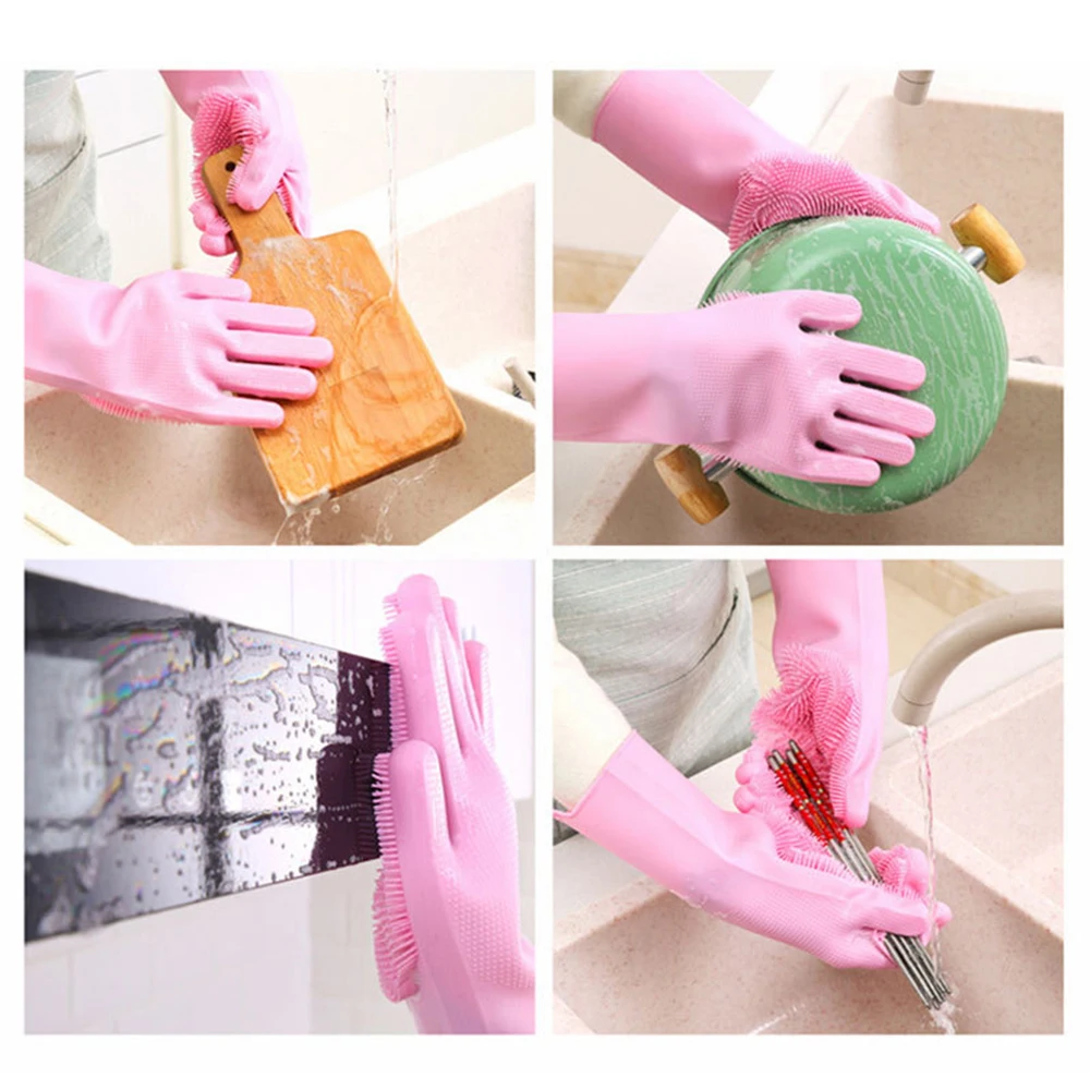 2pcs/1 Pair Magic Silicone Dishwashing Cleaning Gloves Multifunction Silicone Scrub Gloves Brush For Kitchen Household Cleaning
2pcs/1 Pair Magic Silicone Dishwashing Cleaning Gloves Multifunction Silicone Scrub Gloves Brush For Kitchen Household Cleaning