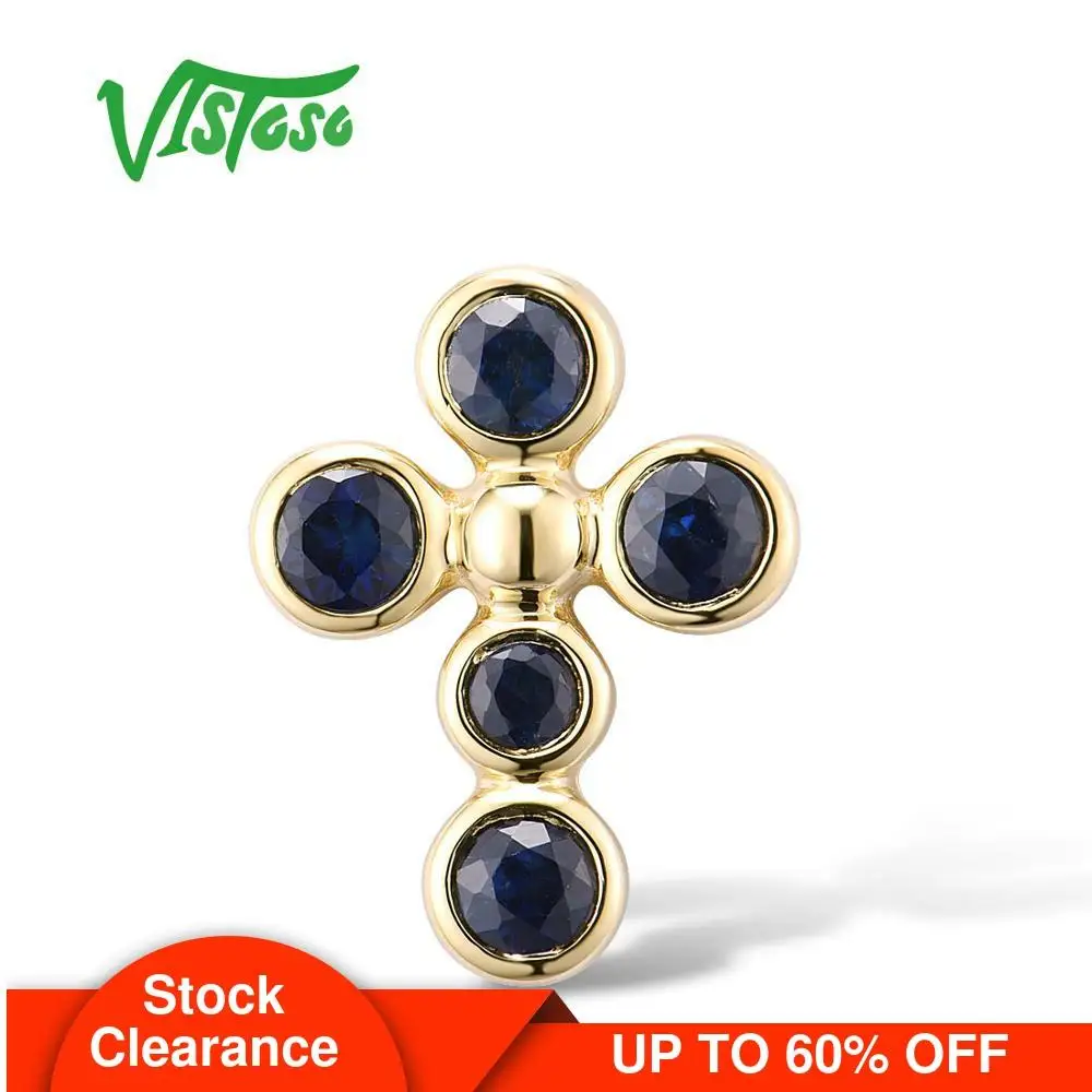 VISTOSO Gold Pendants For Women Authentic 14K 585 Yellow Gold Cross Pendant Magic Blue Sapphire Elegant Fine Jewelry
VISTOSO Gold Pendants For Women Authentic 14K 585 Yellow Gold Cross Pendant Magic Blue Sapphire Elegant Fine Jewelry