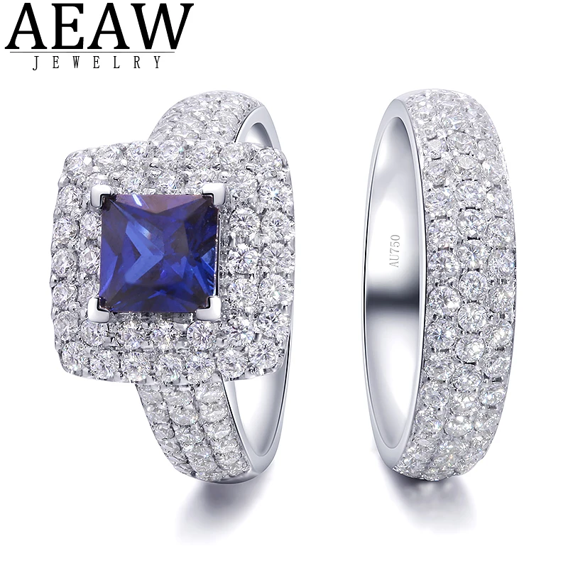 1.01ct Princess Cut Lab Sapphire Center stone Side Stone moissanite Engagement Ring Set Luxury Ring for Women 18k White Gold
1.01ct Princess Cut Lab Sapphire Center stone Side Stone moissanite Engagement Ring Set Luxury Ring for Women 18k White Gold