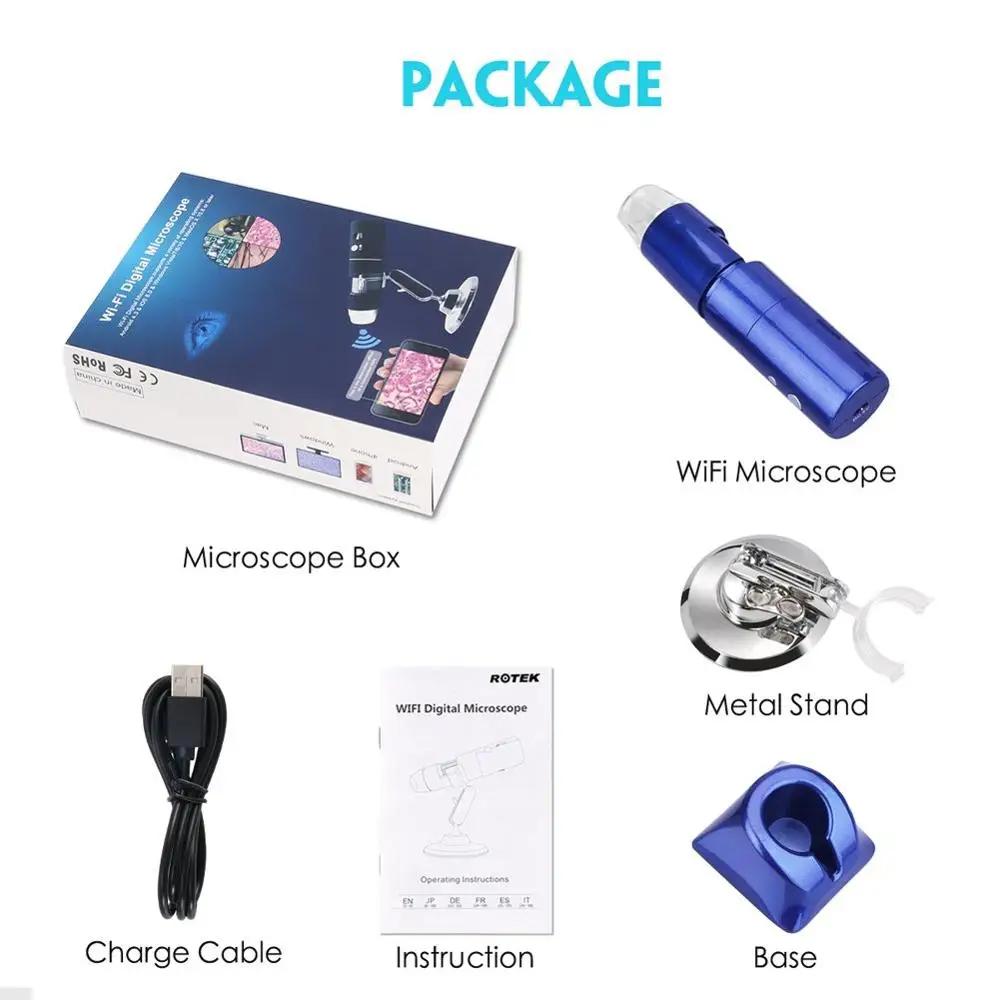 Wireless Digital Microscope 50x and1000x Microscope Magnification HD 2MP Camera Mini Pocket Microscope Camera for iPad Android
Wireless Digital Microscope 50x and1000x Microscope Magnification HD 2MP Camera Mini Pocket Microscope Camera for iPad Android