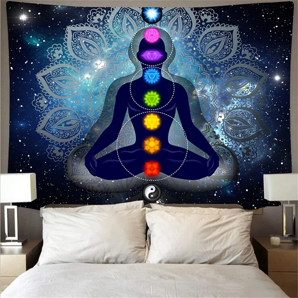 

Mandala Elephant Tapestry Psychedelic Hippie Religion Culture Buddha Statue Wall Hanging Indian Bohemian Tapestries Home Decor