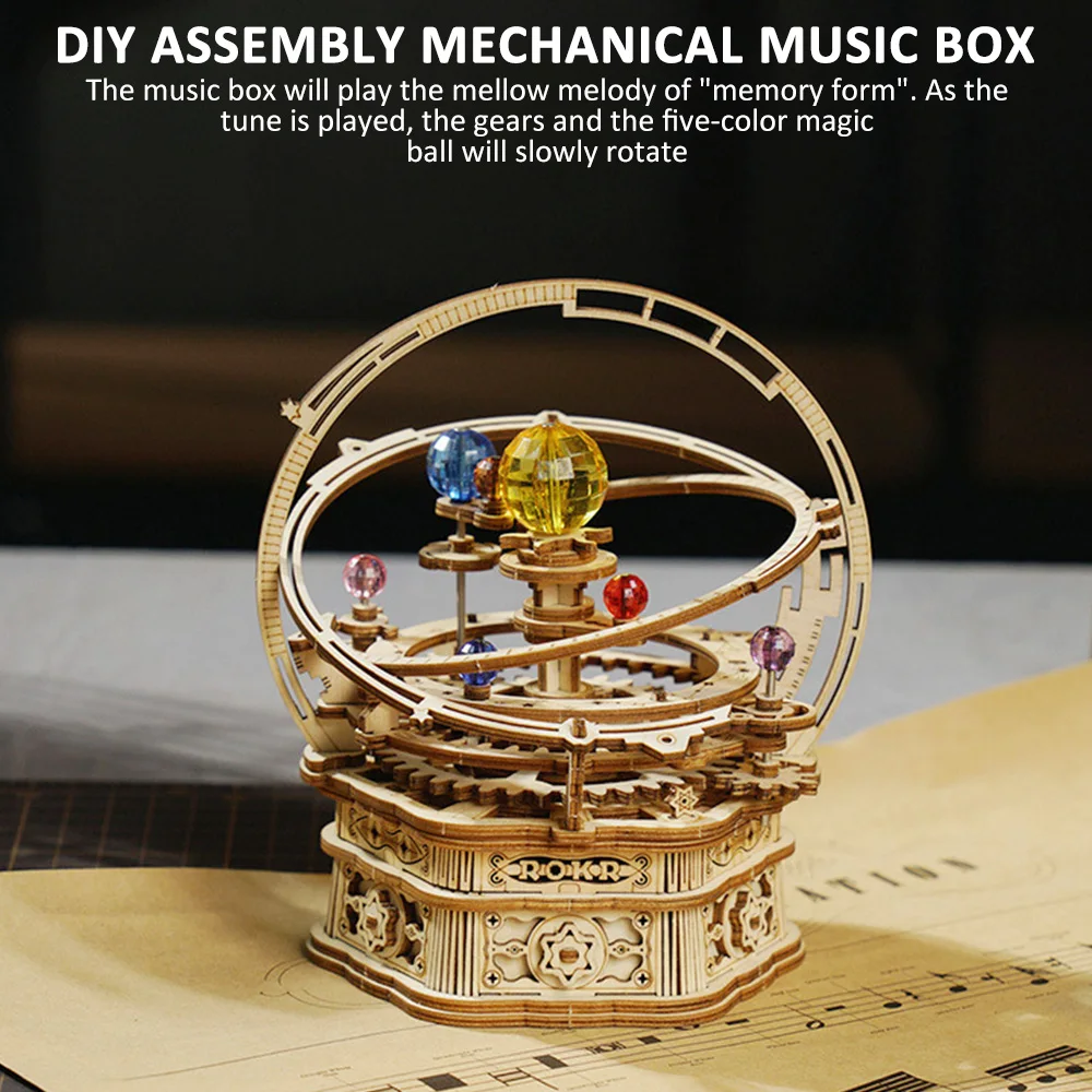 Mechanical Music Box 84pcs Rotatable DIY 3D Starry Night Wooden Model Building Block Assembly Music Box Toy Gift for Children
Mechanical Music Box 84pcs Rotatable DIY 3D Starry Night Wooden Model Building Block Assembly Music Box Toy Gift for Children