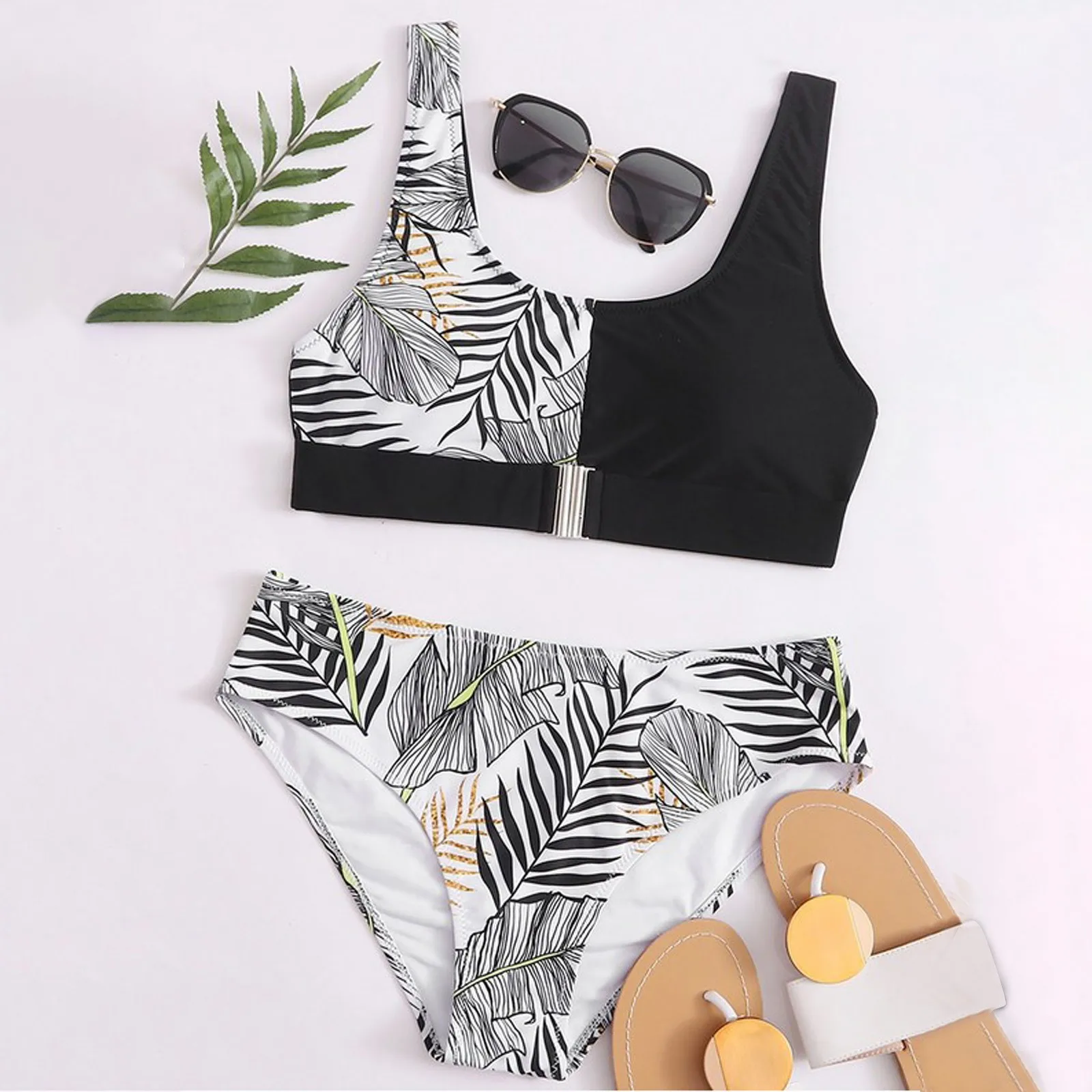 Women Two Piece Leaf Print Printed Bikini 2021 Swimsuit Beachwear Bathing Suit Split Swimsuit High Quality Materials Biquini
Women Two Piece Leaf Print Printed Bikini 2021 Swimsuit Beachwear Bathing Suit Split Swimsuit High Quality Materials Biquini