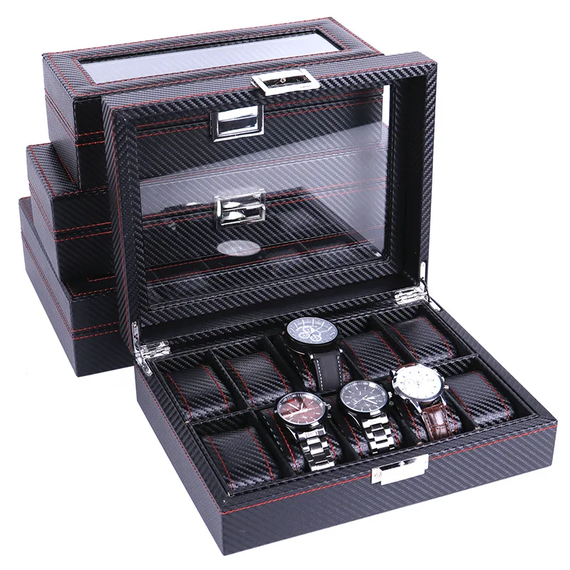 High Carbon Fiber 5 6 10 12 Grid Watch Box Watch Display Storage Box Bracelet Watch Display Slots Case holder Storage Container
High Carbon Fiber 5 6 10 12 Grid Watch Box Watch Display Storage Box Bracelet Watch Display Slots Case holder Storage Container