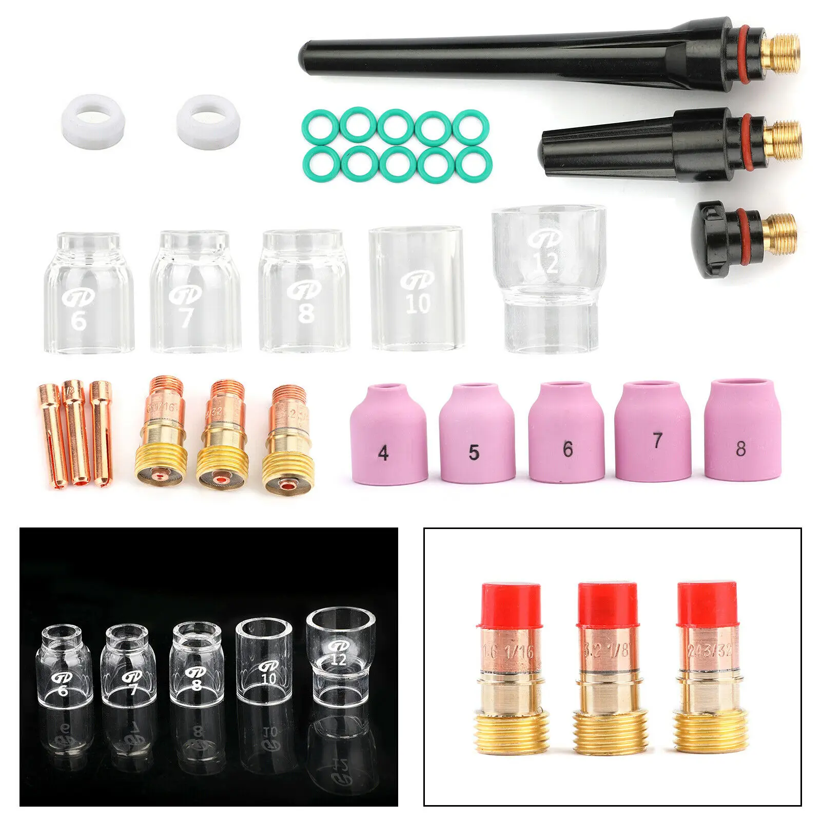 31Pcs TIG Welding Torch Stubby Gas Lens #12 Pyrex Glass Cup Kit For WP-17/18/26 100% Brand New And High Quality
31Pcs TIG Welding Torch Stubby Gas Lens #12 Pyrex Glass Cup Kit For WP-17/18/26 100% Brand New And High Quality