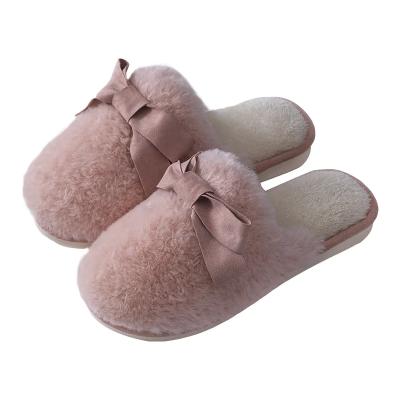 Cute Bow Pink Fur Slippers For Women Winter Warm Plush Bedroom Couples Flat Shoes House Buttterfly-knot Ladies Furry Slippers
Cute Bow Pink Fur Slippers For Women Winter Warm Plush Bedroom Couples Flat Shoes House Buttterfly-knot Ladies Furry Slippers