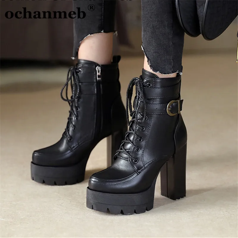 ochanmeb Women Platform Chunky Heeled Gothic Shoes Woman Lace up Buckle Strap Motorcycle Boots Ladies Autumn Winter Shoes 43
ochanmeb Women Platform Chunky Heeled Gothic Shoes Woman Lace up Buckle Strap Motorcycle Boots Ladies Autumn Winter Shoes 43