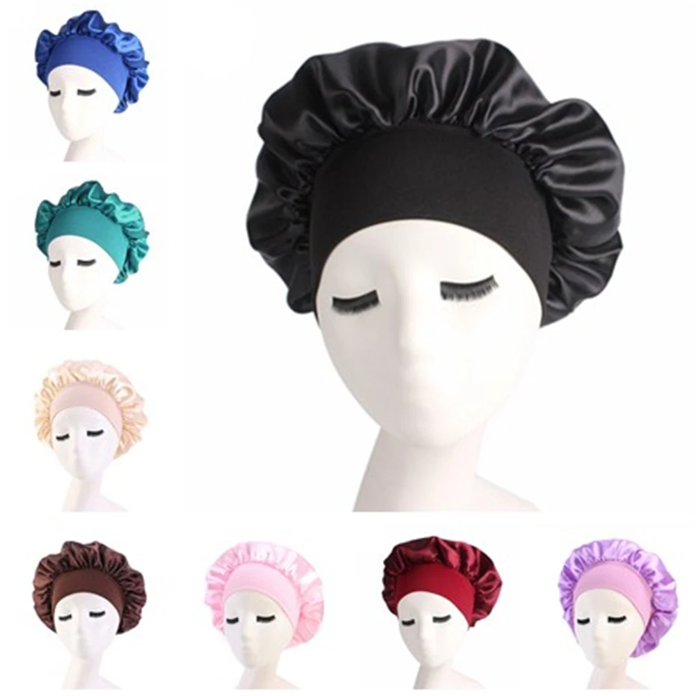 Newly Women's Satin Solid Sleeping Hat Night Sleep Cap Hair Care Bonnet Nightcap For Women Men Unisex Cap bonnet de nuit 
Newly Women's Satin Solid Sleeping Hat Night Sleep Cap Hair Care Bonnet Nightcap For Women Men Unisex Cap bonnet de nuit