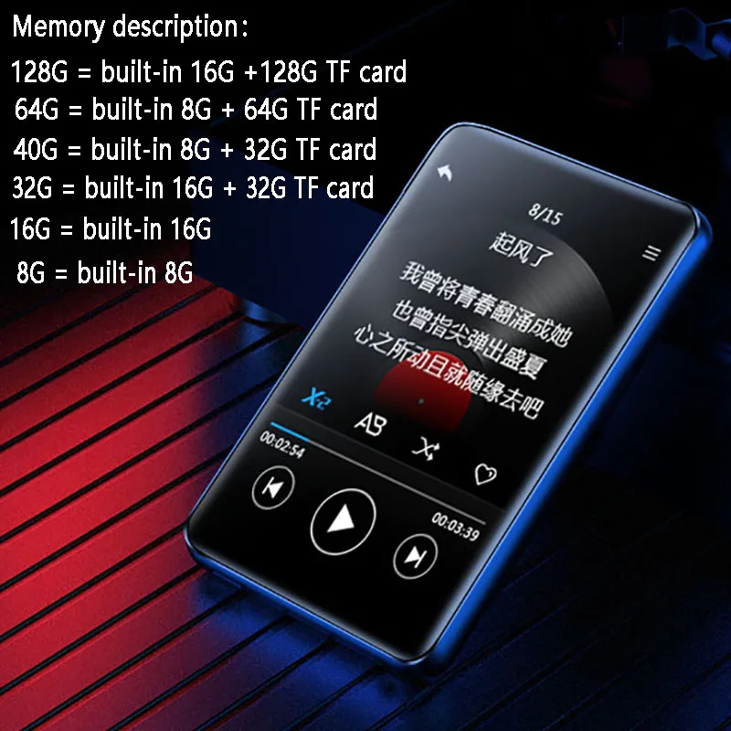 Newest Benjie X5 Bluetooth 5.0 MP3 Player Built-in Speaker Full HD 2.5inch Color Touch Screen Lossless Music HIFI Player
Newest Benjie X5 Bluetooth 5.0 MP3 Player Built-in Speaker Full HD 2.5inch Color Touch Screen Lossless Music HIFI Player